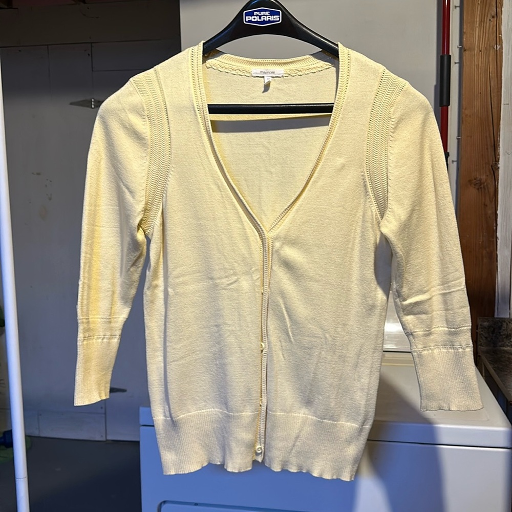 Maurices yellow 3/4 sleeve cardigan